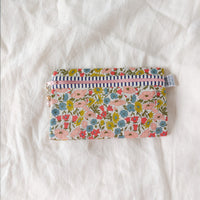Pencil Case - Mustard and Pink Poppy and Daisy